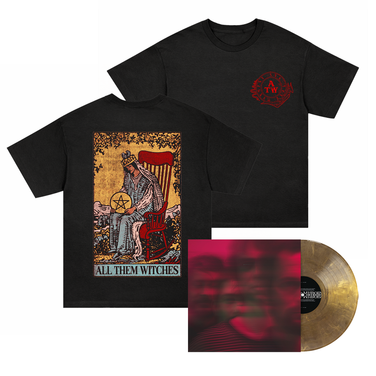 (PRE-ORDER) House Of Mirrors Gold Black Ice Vinyl LP + Tarot Tee Fan Pack