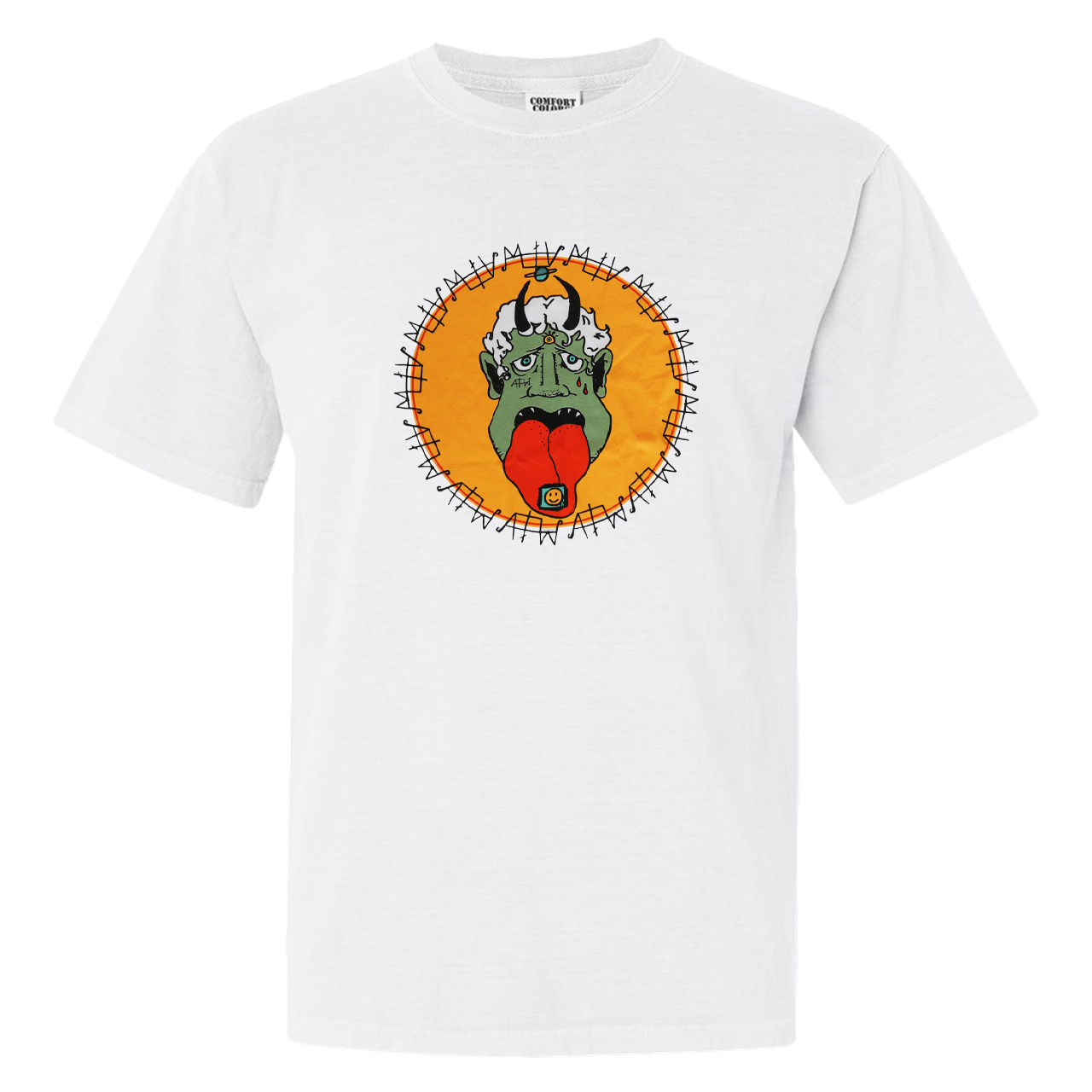 White Saturn Tee