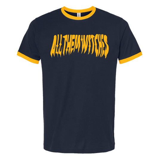 Navy Drip Ringer Tee