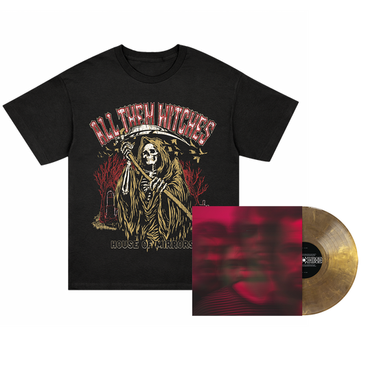 House Of Mirrors Gold Black Ice Vinyl LP + Reaper Tee Fan Pack